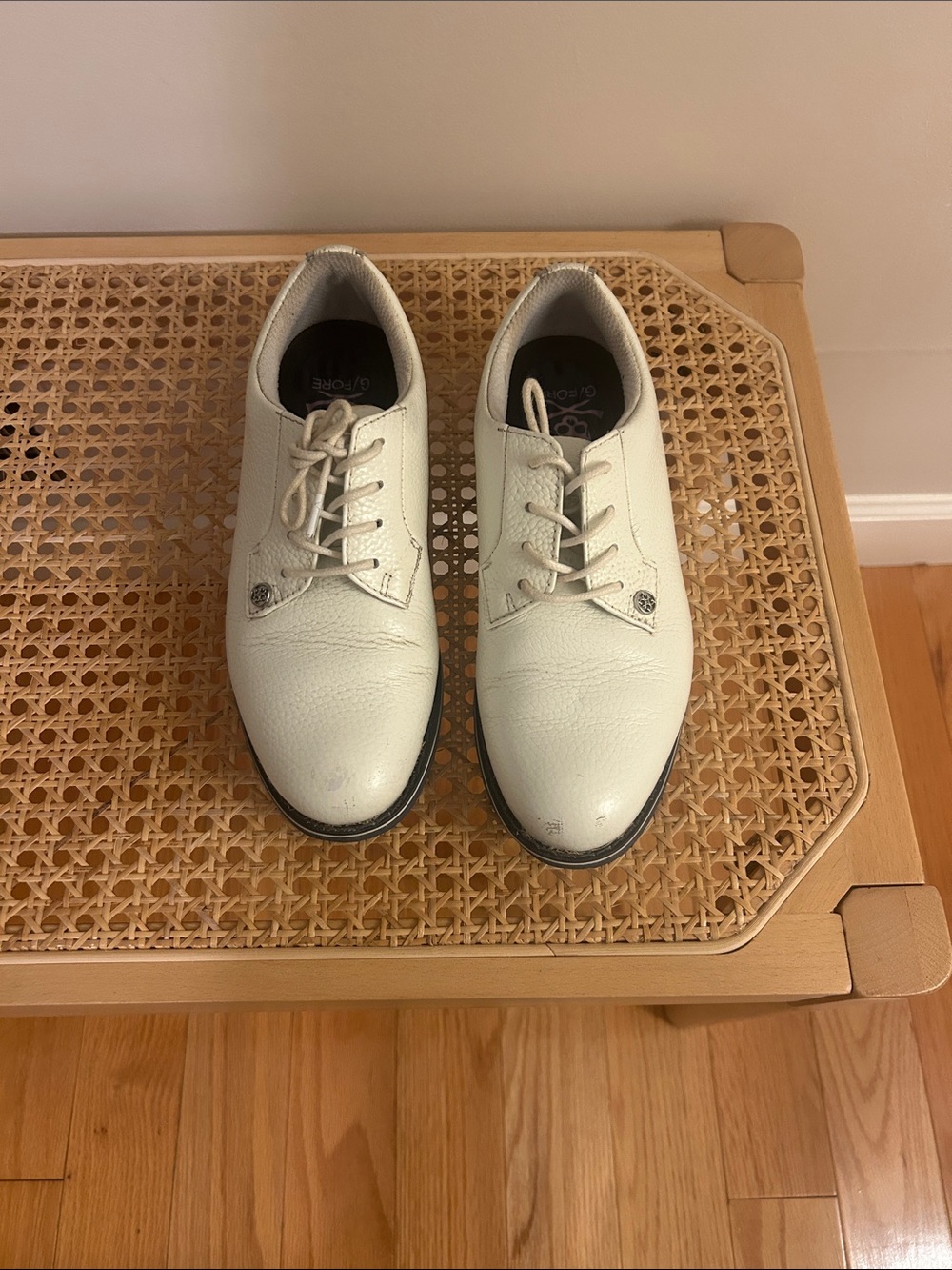 G/FORE Women's White Leather Lace-Up Athletic Shoes